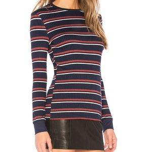 FRAME red white & blue ribbed long sleeve top